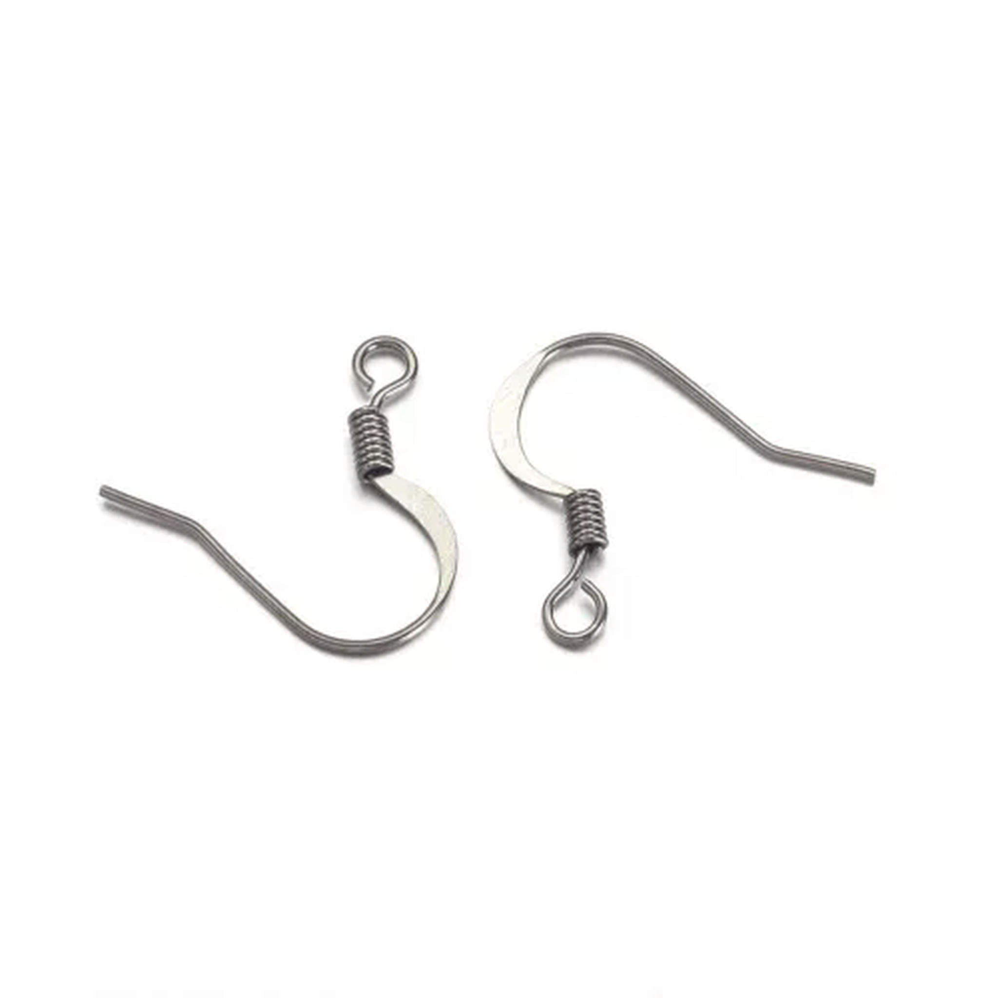 U8MO 1000pcs Brass Earring Hooks Flat French Earwire Nickel Free Hang Loop Craft 15mm-Gunmetal