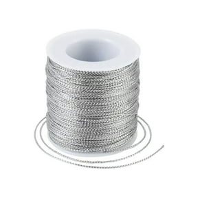U8MO 100m Jewelry Braided Thread Metallic Luster Cord Metallic Luster String Rope 1mm-Silver