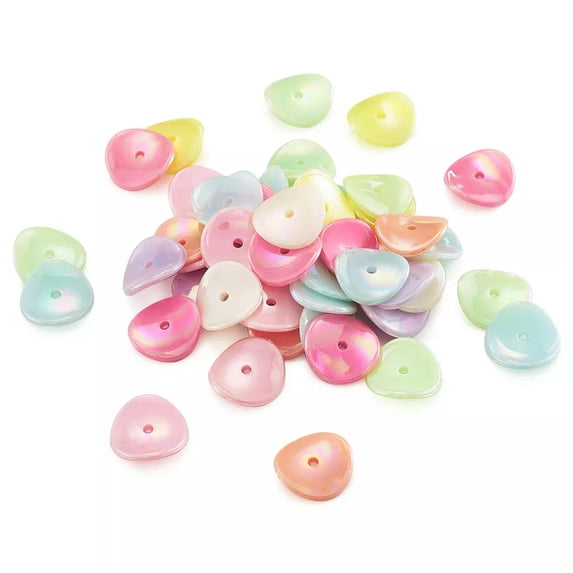 U8MO 100pc Colorful Opaque Flat Round Acrylic Beads Smooth Loose Spacer Beads 15x15mm