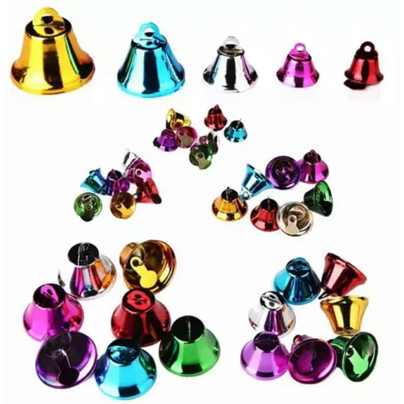 U8MO 100pcs 14mm~32mm Mixed Iron Craft Jingle Bells lot Drop Pendants Festival Decor-16mm