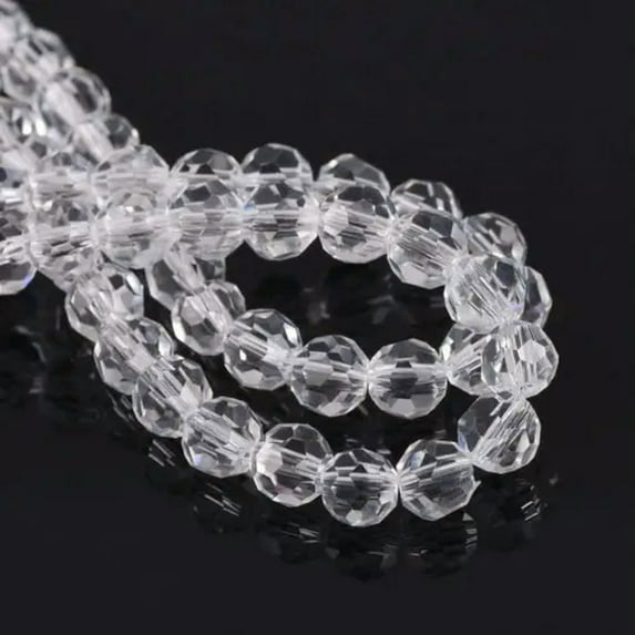 U8MO 100pcs 6mm Round 32Facets Crystal Glass Loose Ball Sphere Crafts Beads lot-1 Clear