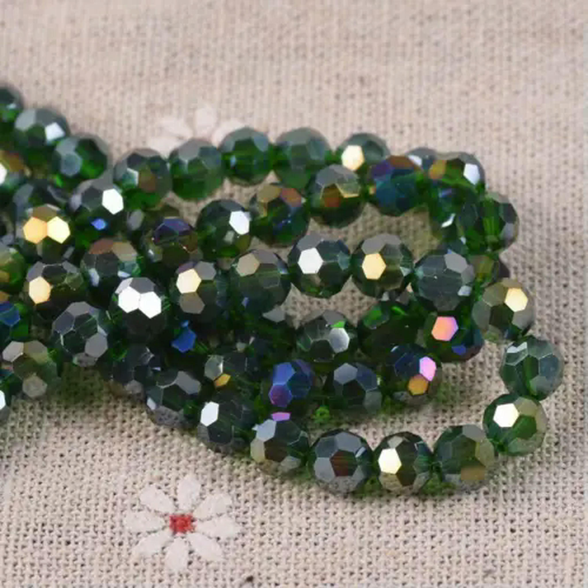 U8MO 100pcs 6mm Round 32Facets Crystal Glass Loose Ball Sphere Crafts ...