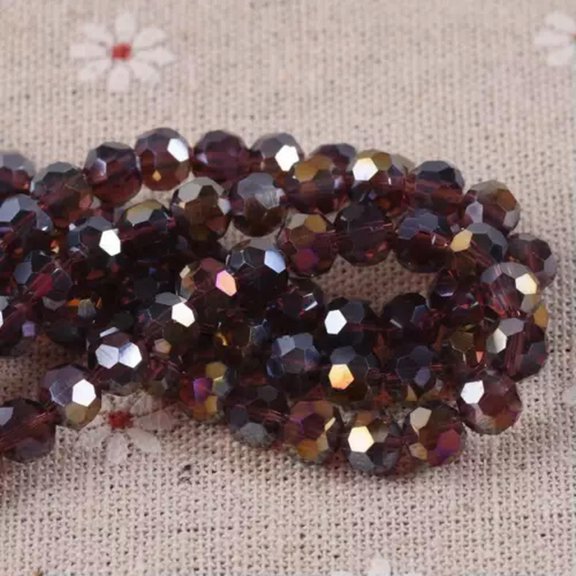U8MO 100pcs 6mm Round 32Facets Crystal Glass Loose Ball Sphere Crafts Beads lot-16A Reddish Purple AB