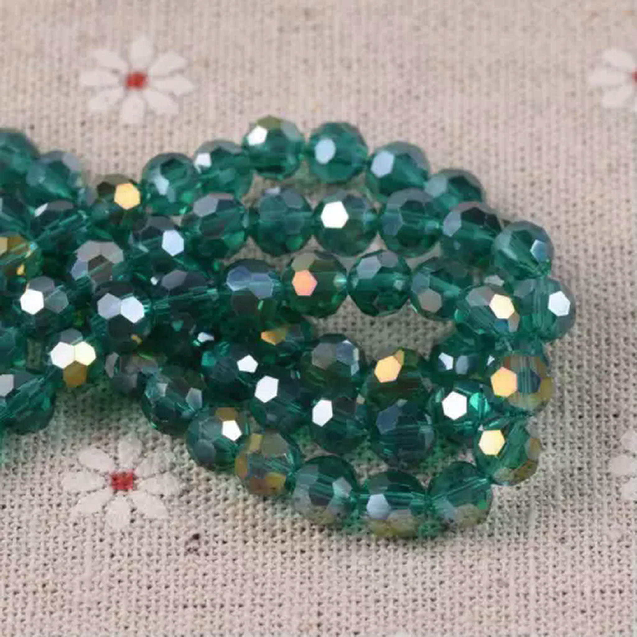 U8MO 100pcs 6mm Round 32Facets Crystal Glass Loose Ball Sphere Crafts ...