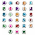 thumbnail image 1 of U8MO 100pcs Acrylic Round Letter Beads For Kid Handmade Jewelry Making DIY Bracelet-Color Flat Round-G-100PCS, 1 of 9