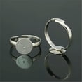 thumbnail image 1 of U8MO 100pcs Adjustable Brass Ring Blanks w/ 8mm Round Glue Pad Craft Findings 14x3mm-Platinum, 1 of 2