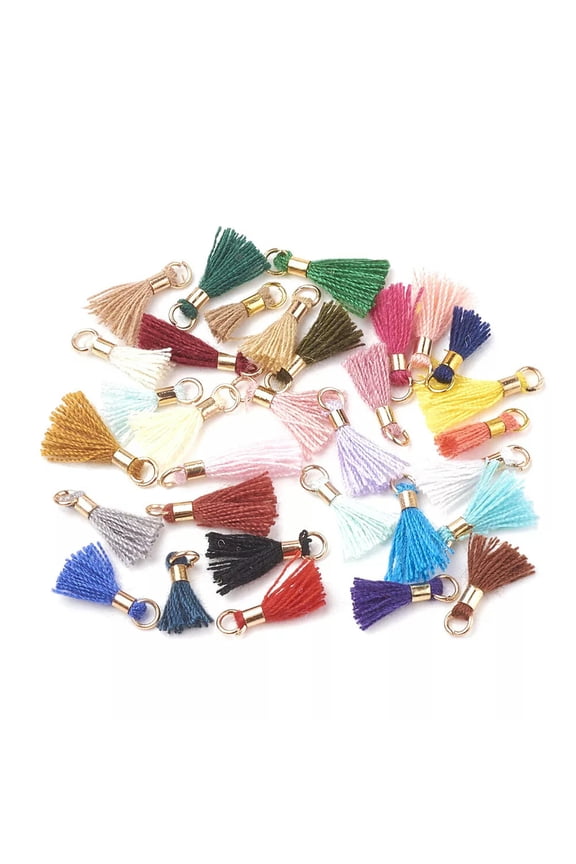 100pcs Polyester CottonTassel Pendant Decor Mini Tassel Dangle Charms 10~15mm