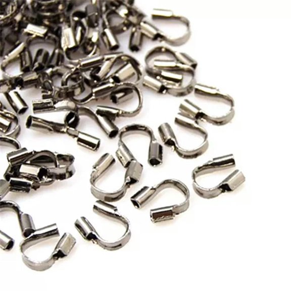 U8MO 100pcs Quality Brass Wire Guardian Tiny String Guard Protectors Findings 5x4x1mm-Gunmetal
