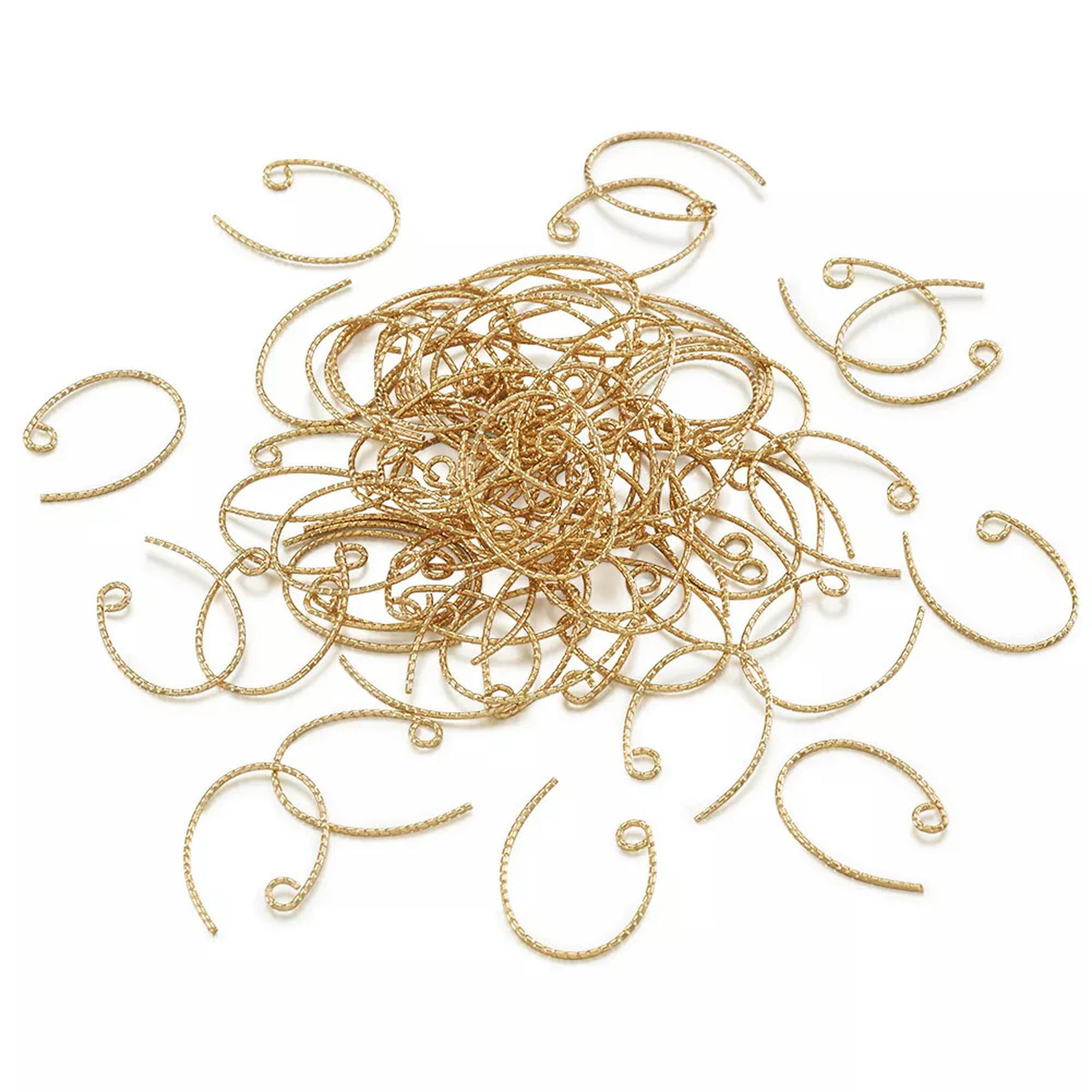 U8MO 100pcs Real 18K Gold Plated Brass Earring Hooks Dangle Earwire Loop 23x16.5mm