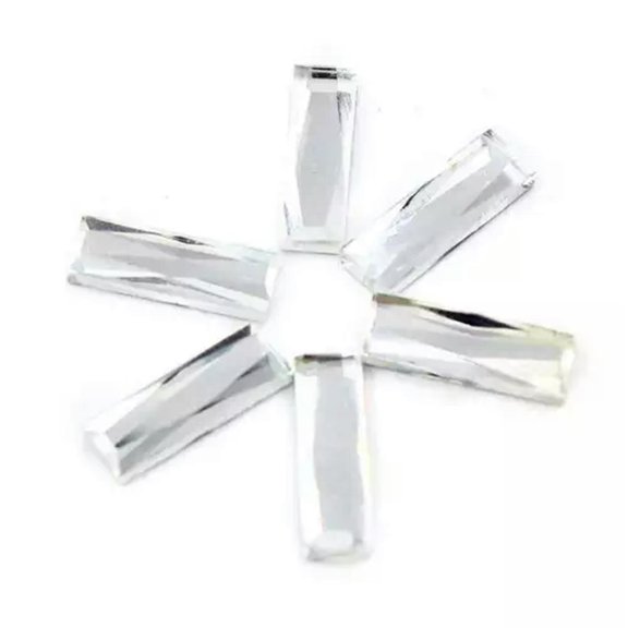 U8MO 100pcs Rectangle Flat Back Crystal Rhinestones Beads Decorations 5x15mm/7X21mm-Clear-5X15mm