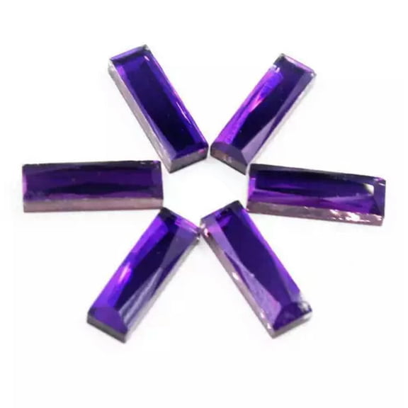 U8MO 100pcs Rectangle Flat Back Crystal Rhinestones Beads Decorations 5x15mm/7X21mm-Deep Purple-7X21mm