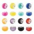 thumbnail image 1 of U8MO 100pcs Rondelle Glass European Large Hole Beads 5mm Hole Slide Charms 15x11mm, 1 of 8