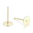 thumbnail image 1 of U8MO 100pcs Stainless Steel Golden Blank Peg Earrings Post Stud Earring Flat Round-3mm, 1 of 9