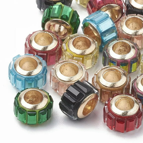 U8MO 100x Faceted Murano Glass Fit European Beads Large Charms Bracelet Spacers