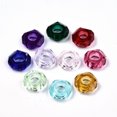 thumbnail image 1 of U8MO 100x Resin European Faceted Beads Donut Large Hole Beads Loose Spacer Craft, 1 of 3
