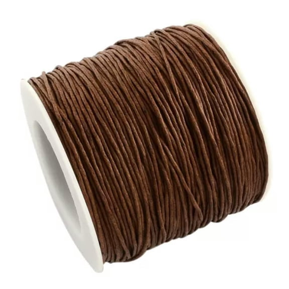 U8MO 100yds/Roll Waxed Cotton Threads Round Beading Cords Strings Spool Tiny 1mm DIA-D.SaddleBrown
