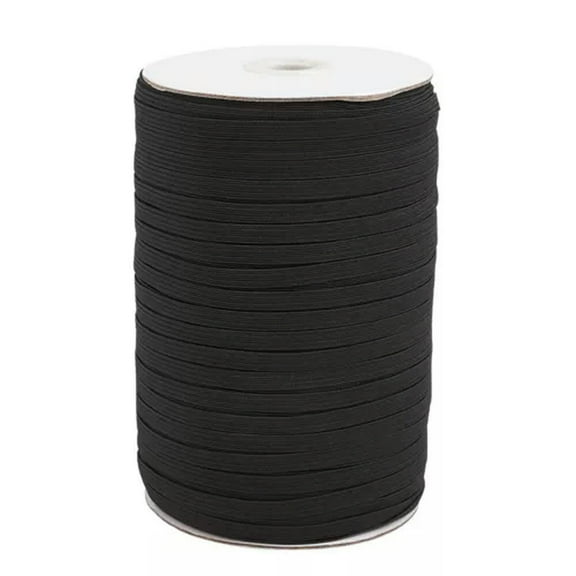 U8MO 100yds/Roll White Flat Elastic Fibre Cord 8mm Black Stretch String Craft Thread-Black