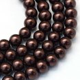 thumbnail image 1 of U8MO 105pcs/Strd 8~9mm Baking Painted Pearlized Glass Pearl Round Beads Loose Spacer-Saddle Brown*2, 1 of 4