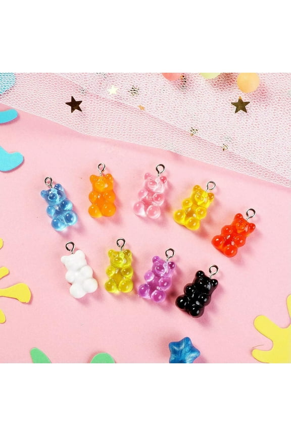 108 Candy Bear Charms Gummy Pendants Assorted Lot Findings Cute Jewelry Supplies