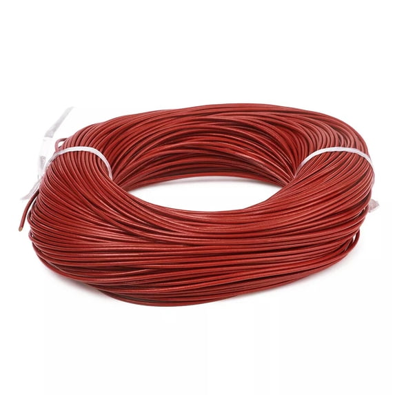 U8MO 109 yds Red Round Cowhide Leather String Cord Jewelry Bracelet Cord Thread 2mm