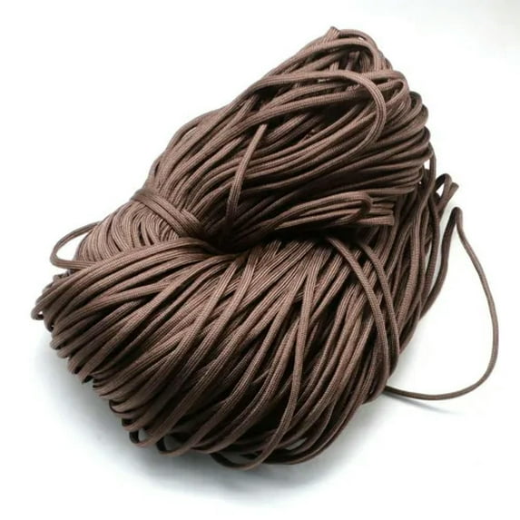 U8MO 109yards Bulk Polyester Spandex Cords Rock Climbing Rope Cable Solid Color 4~5mm-Coconut Brown