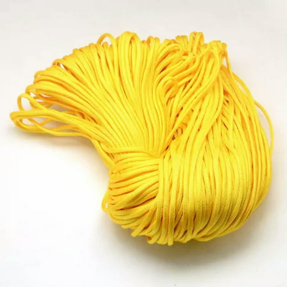 U8MO 109yards Bulk Polyester Spandex Cords Rock Climbing Rope Cable Solid Color 4~5mm-Gold