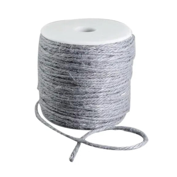U8MO 109yds/Roll Colored Hemp Cords Jute Twine String Rope Threads Spool Wrapping 2mm-Light Gray