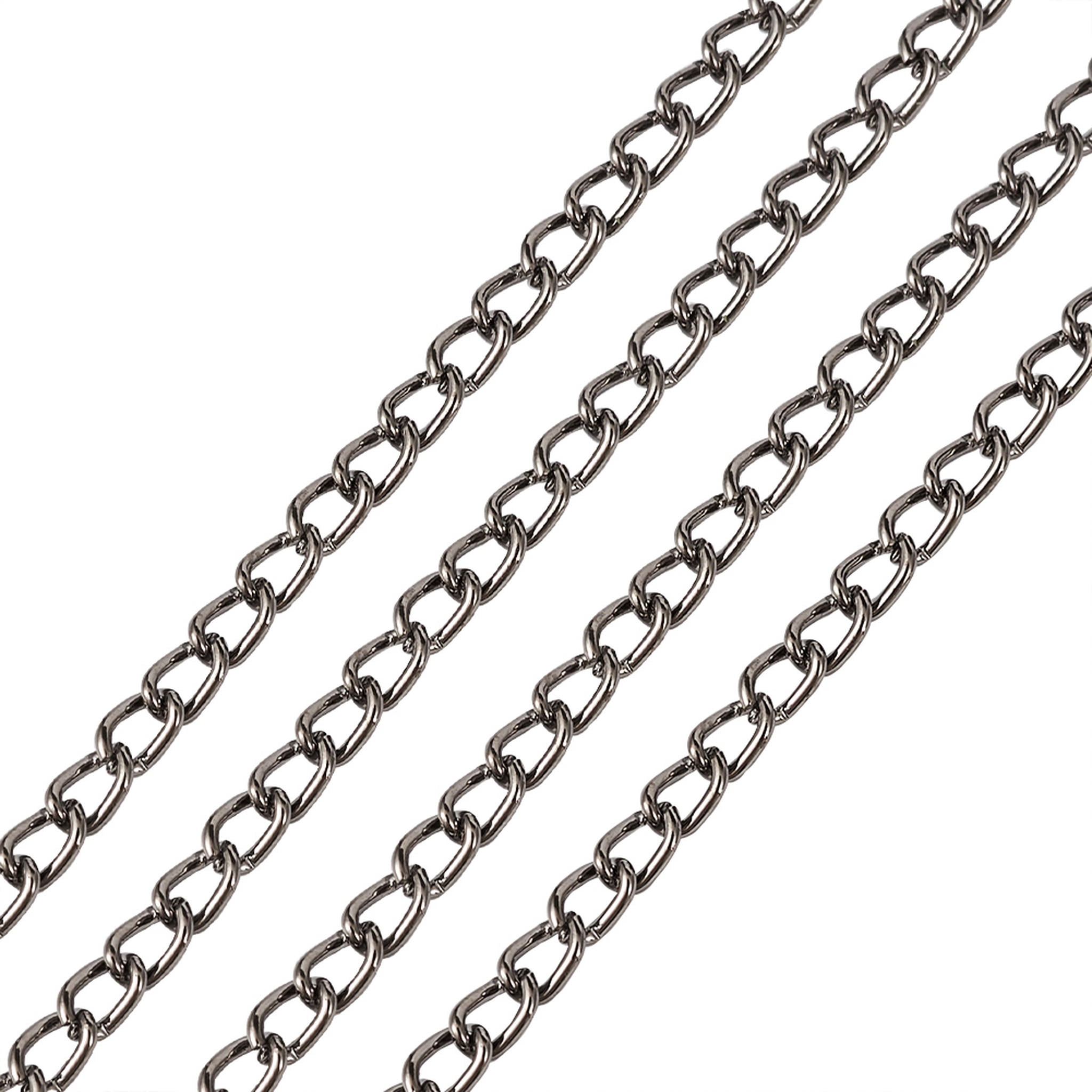 Chain Link String U8MO 109yds/Roll Iron Twisted Curb Chains Oval Link String Findings ...