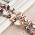 thumbnail image 1 of U8MO 10PCS 16mm Heart Shape Handmade Lampwork Glass Loose Beads for Jewelry Making-Brown White, 1 of 4