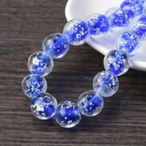 U8MO 10PCS Round 10mm Luminous Handmade Lampwork Glass Loose Beads for Jewelry Making-Deep Blue