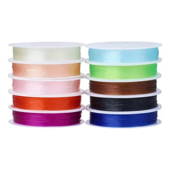 U8MO 10Roll Elastic Crystal Thread Jewelry Beading Cords For Stretch Bracelet 0.5~1mm-1mm-5.5m/roll