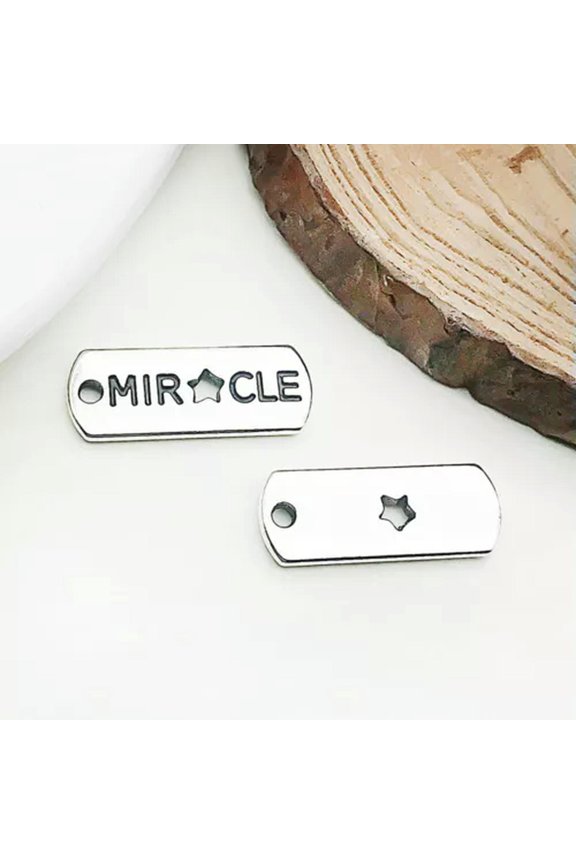 10X Inspirational Word Antique Silver Charms Pendant for Jewelry Making Keychain-10pcs mircle