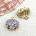 thumbnail image 1 of U8MO 10X Purple Ocean Scallop Shell Conch Starfish Charms Pendants for Jewelry Making-10pcs Pearl scallop shell 16x17mm, 1 of 6