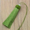 thumbnail image 1 of U8MO 10cm Key Chian Pendants Ice Silk Tassel Trim Craft Keyring Jewelry Making DIY-5# army green, 1 of 9