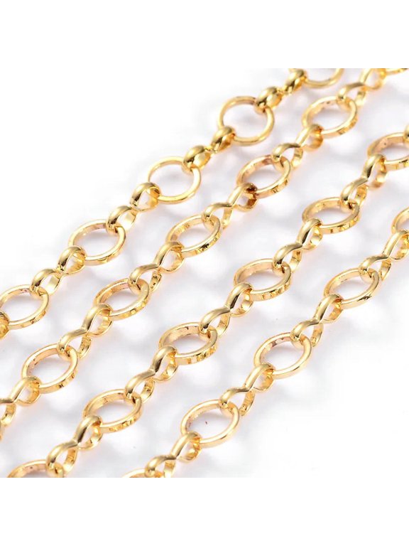 10m/Roll Brass Handmade Chains Necklace Jewelry Making Mother-son Chains Golden