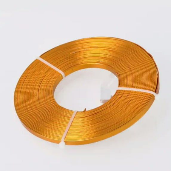 U8MO 10m/roll 5x1mm Flat Aluminum Soft Metal Wire Jewelry Making Craft Cord-Gold