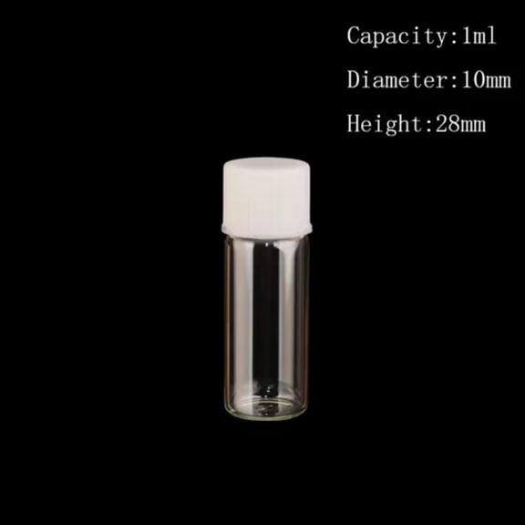 U8MO 10mm Cork Stopper Glass Vial Jars Test Tube Containers Bottle Drift Bottle DIY-1ml 10*28mm white cover