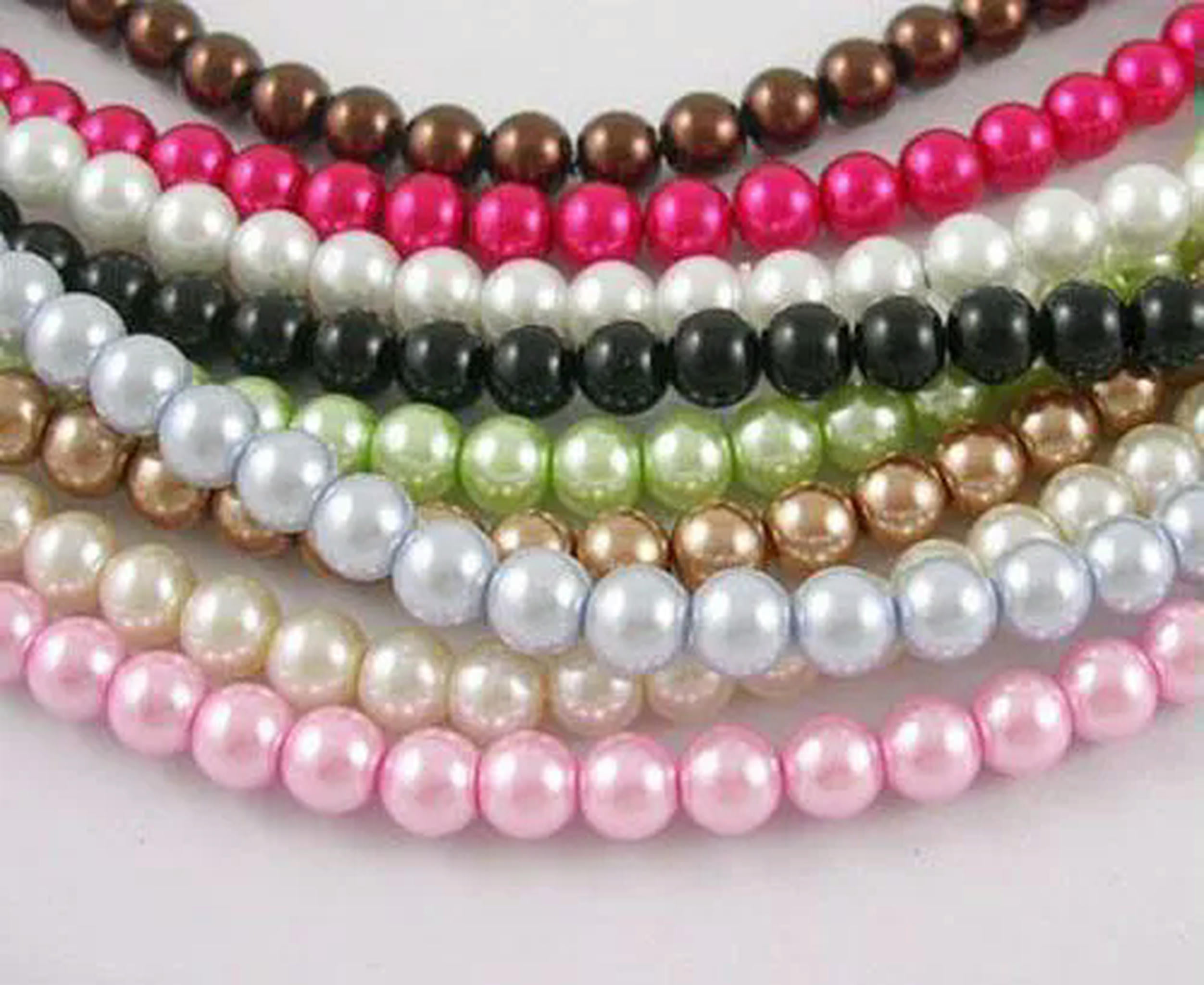 U8MO 10mm Glass Beads Pearls BULK Wholesale Assorted Lot 340 pieces