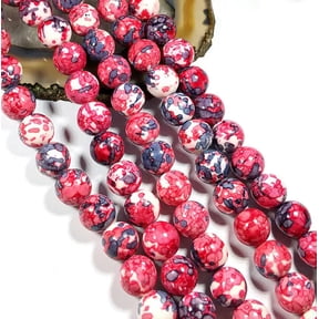 U8MO 10mm Pink Rain Stone Round Loose Beads 16"
