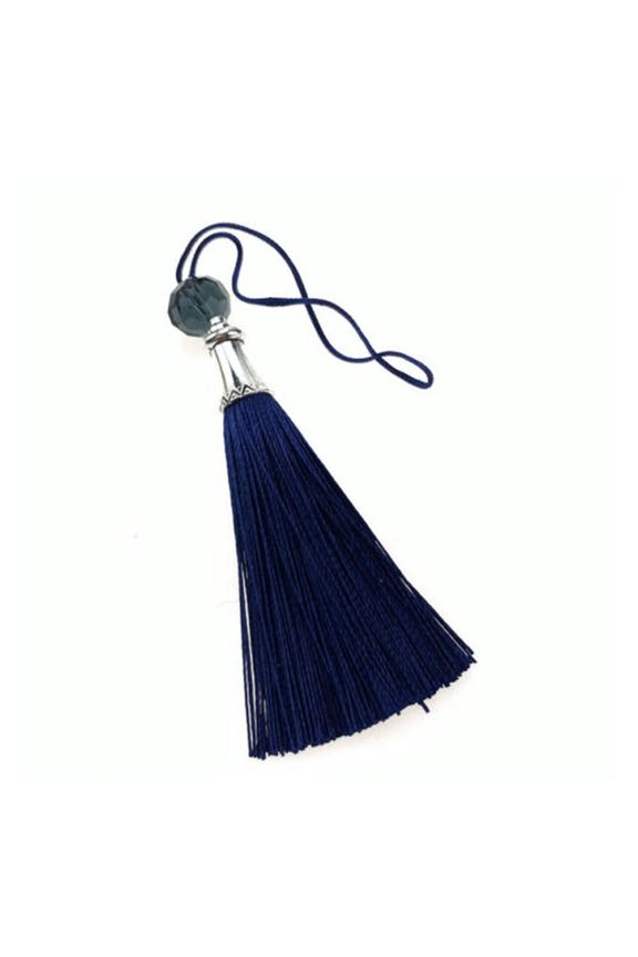 10pc 3'' Crystal Bead tassels DIY Earrings tassel charms pendant Trim 22 Colors-Navy-10pcs