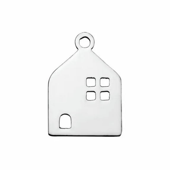 U8MO 10pc 304 Stainless Steel Mini Dangle Pendants Metal Smooth Animal Charms 11~20mm-House 16x11mm