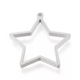 thumbnail image 1 of U8MO 10pc 304 Stainless Steel Open Back Bezel Hollow Frame Pendants Hang Metal Charms-Star-34x32x3mm hole:2mm, 1 of 2