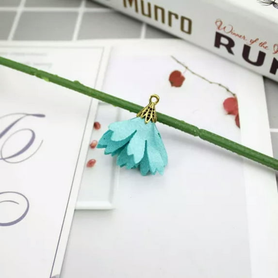 U8MO 10pc/lot Flower tassels for jewelry making DIY Earrings Tassel Pendants Trim-cyan-10pcs