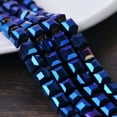 thumbnail image 1 of U8MO 10pcs 10mm Cube Faceted Cut Crystal Glass Loose Beads Lot for Jewelry Making-19# Metal Blue, 1 of 9