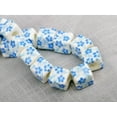 thumbnail image 1 of U8MO 10pcs 10mm Cube Flower Patterns Ceramic Porcelain Loose Beads for Jewelry Making-16# Light Blue, 1 of 8