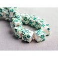 thumbnail image 1 of U8MO 10pcs 10mm Cube Flower Patterns Ceramic Porcelain Loose Beads for Jewelry Making-8# Green, 1 of 8