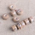 thumbnail image 1 of U8MO 10pcs 10mm Flat Cylinder Rondelle Shape Flambed Enamal Ceramic Porcelain Beads-14# Beige, 1 of 9