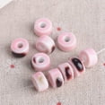 thumbnail image 1 of U8MO 10pcs 10mm Flat Cylinder Rondelle Shape Flambed Enamal Ceramic Porcelain Beads-6# Light Pink, 1 of 9