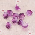 thumbnail image 1 of U8MO 10pcs 10mm Flower Shape Handmade Lampwork Glass Loose Beads For Jewelry Making-Deep Purple, 1 of 6