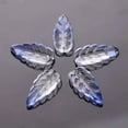 thumbnail image 1 of U8MO 10pcs 10x24mm Leaf Crystal Glass Loose Pendants Beads For Jewelry Findings DIY-5# Blue & Clear & Silver, 1 of 7